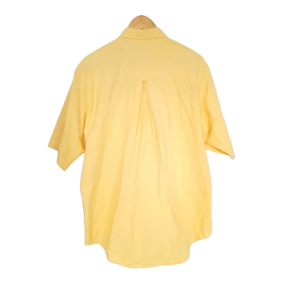 Ruff Hewn Shirt Men's M   Button Down Short Sleeve Yellow - Picture 2 of 8